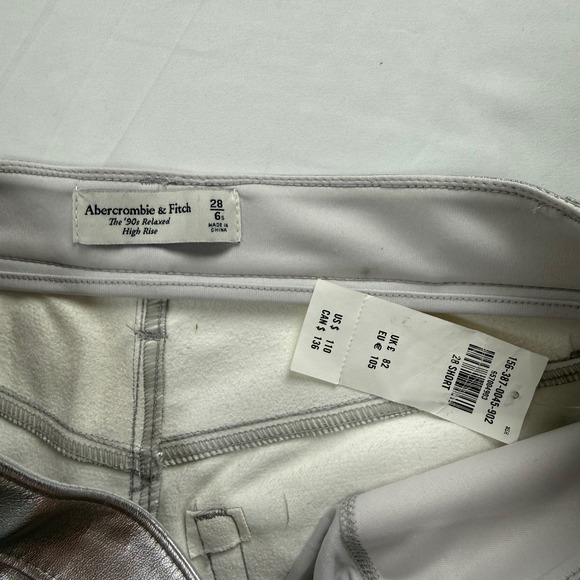Abercrombie Metallic Silver Pants Y2K Futuristic Festival Statement 90's NWT - Picture 5 of 6